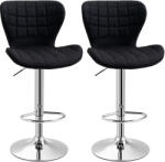 HOMCOM Set de 2 Taburete de Bar Design Contemporan Înălțime de șezut reglabilă 59-81 cm rotative 360° In Negru | Aosom Romania (835-157BK)