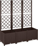 Outsunny Jardinieră cu spalier pat ridicat pentru grădină jardinieră exterioară cu 8 orificii de drenaj 120 x 40 x 135 cm maro | Aosom Romania (84H-285V01BN)