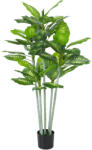HOMCOM Plantă artificială Calathea înălțime 150 cm ghiveci din ciment 53 frunze - interior | Aosom Romania (830-433V02GN)