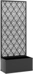 Outsunny Jardinieră cu spalier, ghiveci cu paravan, pentru plante cățărătoare, metal, 45 x 21, 5 x 110 cm, negru | Aosom Romania (84H-580V00BK)