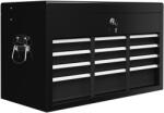 HomCom Comodă pentru Scule Portabilă, Cutie Metalică cu Carcasă Superioară și Glisiere pe Rulmenți cu Bile, 60x26x34 cm, Negru | Aosom Romania (B20-107V00BK)
