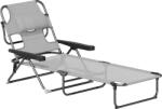 Outsunny Șezlong Pliabil Spătar Reglabil Decupaj pentru Citit Pernă pentru Cap și Brațe Sarcină 120 kg 145x72x89 cm Gri închis | Aosom Romania (84G-391V00CG)