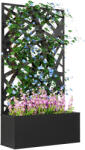 Outsunny Jardinieră cu Grilaj pentru Plante Cățărătoare din Metal, 61x23x113 cm, Negru | Aosom Romania (84H-169V00BK)