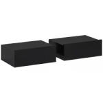 HOMCOM Set de 2 Noptiere Suspendate cu Sertar, 40x30x15 cm, Negru | Aosom Romania (831-481V82BK)