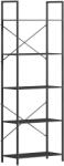 HOMCOM Raft pentru cărți, raft independent cu 5 nivele, raft industrial pentru birou cu cadru metalic, raft deschis de depozitare pentru living, birou, cameră de lucru, 60x30x170, 5 cm, Negru | Aosom Romania Raft