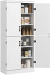 HOMCOM Armoire de cuisine buffet de salle à manger cu 4 uşi 6 rafturi de depozitare stil modern 76 x 40 x 177 cm alb | Aosom Romania (838-128WT)