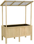 Outsunny Jardinieră înălțată cu acoperiș, orificii de drenaj, căptușeală din material nețesut, rezistentă la intemperii, lemn de brad, 110x60x152 cm | Aosom Romania (845-987V00ND)