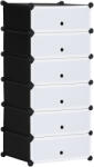 HomCom Mobilier pentru incaltaminte modular, 6 cuburi 45x35x17cm din plastic PP si otel, alb | Aosom Romania (850-172BK) Pantofar