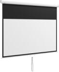 HomCom Ecran pentru Proiector 80" 16: 9 cu Sfoară de Reglaj, din Plastic și Metal, 187x8x150 cm, Alb | Aosom Romania (001-018V00WT)