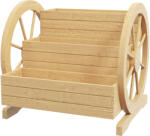 Outsunny Jardinieră pe picioare pătrată Potager 3 etaje cu 2 roți de căruță Lemn de brad, dim. 62L x 61l x 57H cm | Aosom Romania (84H-029V00ND)