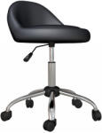 HomCom Scaun Salon Reglabil, Rotativ, Înălțime Ajustabilă, Piele PU, cu Roti, Negru | Aosom Romania (503-026V00BK)