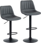 HOMCOM Set 2 taburete bar în design retro, cu suport pentru picioare, reglabil pe înălțime, 43 cm x49, 5 cm x 111 cm | Aosom Romania (835-641V00CG)
