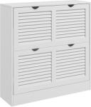 HomCom Dulap Ingust pentru Pantofi, Dulap Ingust pentru Depozitarea Pantofilor cu 2 Usi Rabatabile 81, 5x25x83cm HOMCOM | Aosom Romania (837-415V00WT) Pantofar