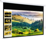 HomCom Ecran Proiector 100 Inch cu Montaj pe Perete sau Tavan, Ecran pentru Proiecții cu Telecomandă, 247x7.5x168 cm, Alb | Aosom Romania (001-015V91WT)