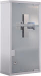 HOMCOM Dulap pentru Medicamente, Design Modern, Sticlă și Oțel, cu Ușă și 2 Chei, 48x25cm | Aosom Romania (02-0546)