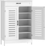 HomCom Dulap pentru Încălțăminte cu Uși cu Lamele Sertar și Rafturi Reglabile pentru 20 Perechi 78x37x115, 8 cm Alb | Aosom Romania (837-723V80WT) Pantofar