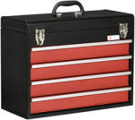 Durhand Cutie Unelte Portabilă cu 4 Sertare, Organizator Metalic cu Blocare, pentru Atelier | Aosom Romania (B20-084V02BK)