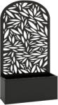 Outsunny Jardiniere Ridicată pentru Grădină și Balcon cu Spalier Arcuit Decorat cu Frunze, pentru Flori și Legume, Montare pe Perete sau Utilizare Independentă, Negru | Aosom Romania (84H-522V00BK)