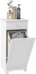 HomCom Mobilier de baie cu coș pentru rufe, mobilier de depozitare cu sertar - 40L x 40l x 90, 5Î cm - alb | Aosom Romania (834-707V00WT)