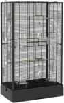 PawHut Cușcă pentru Păsări cu Tavă Detașabilă și Jucării, Volieră pentru Papagali, 61x36.5x98cm, Negru | Aosom Romania (D10-097V01BK)