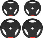 SPORTNOW Set Gantere cu 2 Discuri de 10 kg și 5 kg cu 3 Găuri, Gantere din Polipropilena și Nisip, Ø27x4, 5 cm, Negru | Aosom Romania (A91-364V02BK)