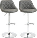 HOMCOM Set 2 Scaune Bar Pivotante Reglabile, Suport Picior, Imitație Piele, Design Modern, Gri | Aosom Romania (835-502CG)