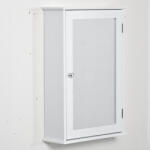 Kleankin Dulap de Baie cu Oglindă - Dulap cu Oglindă - Dulap pentru WC - 1 Ușă, 2 Rafturi - MDF Alb și Sticlă | Aosom Romania (834-403) Comoda