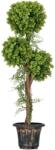 HOMCOM Plante Artificiale Arbore Artificial 3 Bile de Buxus cu Ghiveci de Ciment, Interior și Exterior, Înălțime 115 cm | Aosom Romania (830-793V00GN)