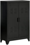 HOMCOM Dulapior Multifunctional cu 2 Usi Stil Industrial, Dulapior Metalic pentru Casa si Garaj - Gri | Aosom Romania (838-148BK) Comoda