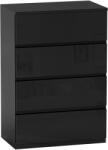 HOMCOM Comodă cu 4 sertare Comodă de stil modern pentru dormitor intrare living 55x34x80 cm Negru | Aosom Romania (831-337V81BK) Comoda