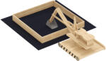 AIYAPLAY Cutie de nisip din lemn pentru copii cu excavator, cutie de nisip pentru copii cu scaun rotativ 360° și căptușeală 184x90x56 cm natural | Aosom Romania (343-088V00ND)