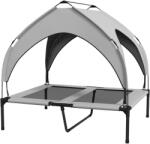 PawHut Pat pentru câini cu acoperiș, respirabil, rezistent la apă, până la 30 kg, 91 x 76 x 89 cm, Gri deschis | Aosom Romania (D04-272V02LG)