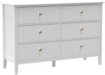 HOMCOM Comodă Sideboard cu 6 sertare Dulap modern de depozitare pentru living dormitor hol 100 x 40 x 78 cm Alb | Aosom Romania (83D-158V90WT) Comoda