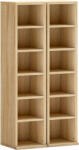 HOMCOM Set de 2 Rafturi pentru CD-uri cu Polițe Reglabile, Capacitate 204 CD-uri, Design Compact, 21x22, 5x88, 5 cm, Stejar | Aosom Romania (833-872V02AK)
