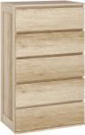 HOMCOM Comodă 5 sertare mobilier de depozitare design minimalist 60 x 38 x 100 cm lemn natural | Aosom Romania (831-690V81ND) Comoda