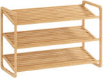 HOMCOM Etajeră pentru pantofi cu 3 rafturi pentru 12 perechi de pantofi din bambus 76x33x50.8 cm | Aosom Romania (838-538V00ND) Raft