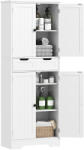 HomCom Mobilier de baie cu sertar, dulap cu uși, raft reglabil, 60 x 30 x 160 cm, alb | Aosom Romania (834-814V00WT)