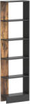 HOMCOM Raft Îngust cu 5 Etajere, Raft Economisitor de Spațiu Modern din Lemn, Bibliotecă pentru Baie, Living, Dormitor, Birou, 45x21x170 cm, Maro Rustic | Aosom Romania (833-803V00RB) Raft