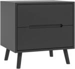 HOMCOM Noptieră masă de cafea cu 2 sertare, stil modern pentru dormitor, sufragerie, 50 x 40 x 50, 5 cm, negru | Aosom Romania (831-592V80BK)