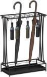 HOMCOM Suport pentru Umbrele din Oțel cu Tavă de Scurgere Detașabilă, 50x24x68 cm, Negru | Aosom Romania (837-547V00BK)
