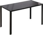 HomCom Masă Rectangulară pentru 4 Persoane din Metal și Sticlă Călită, 120x60x75 cm, Negru | Aosom Romania (835-479BK)