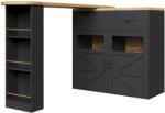 FC Masă de bar extensibilă cu spațiu de depozitare și funcție de rotire 360°, Negru | Aosom Romania (F-FC-N620P28512627S)