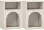 HOMCOM Set de 2 noptiere, noptieră cu compartimente deschise, design arcuit, 40 x 30 x 60 cm, crem | Aosom Romania (83D-017V81CW)