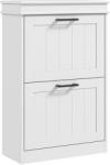 HomCom Dulap pentru Pantofi Spațios cu 2 Sertare Rabatabile pentru 10 Perechi de Pantofi, 54x24x82, 5 cm, Alb | Aosom Romania (837-414V80WT) Pantofar