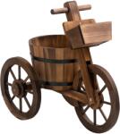 Outsunny Suport de flori triciclu, raft pentru ghivece de flori, jardiniere dim. 52L x 31l x 45H cm, Lemn de brad | Aosom Romania (845-314)