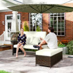 Outsunny Canapea de Gradina cu Banca Mobilier de Gradina din Ratan Maro | Aosom Romania (862-012)