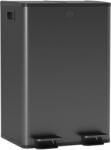 HomCom Coș de bucătărie 2 compartimente de 2 x 28L, oțel inoxidabil, capac cu închidere silențioasă, 45, 8x36x67, 6cm, negru | Aosom Romania (851-033V02BK) Cos de gunoi