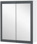 Kleankin Dulap de baie cu oglindă Dulap de baie pentru agăţat cu 2 uşi din sticlă şi rafturi reglabile 69x17x75, 5cm Alb | Aosom Romania (834-566V80WT) Comoda