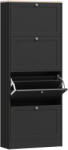 HomCom Dulap pentru încălțăminte 24 perechi, dulap cu 4 sertare rabatabile, etajere reglabile, 60x23, 5x151cm, negru | Aosom Romania (837-399V81BK) Pantofar