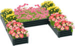 Outsunny Set de 5 jardiniere pentru gradina, pat de legume modular din otel, perfect pentru legume, plante si flori, verde | Aosom Romania (845-856V00GN)
